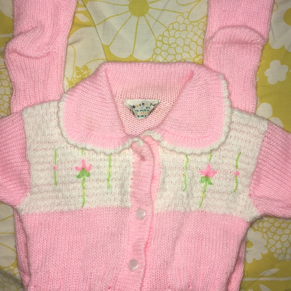 VINTAGE Newborn Confetti Knit Footies - Picture 4 of 5